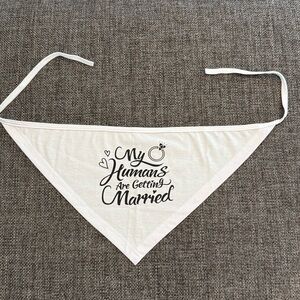 White Wedding/Engagement Bandana for Pets